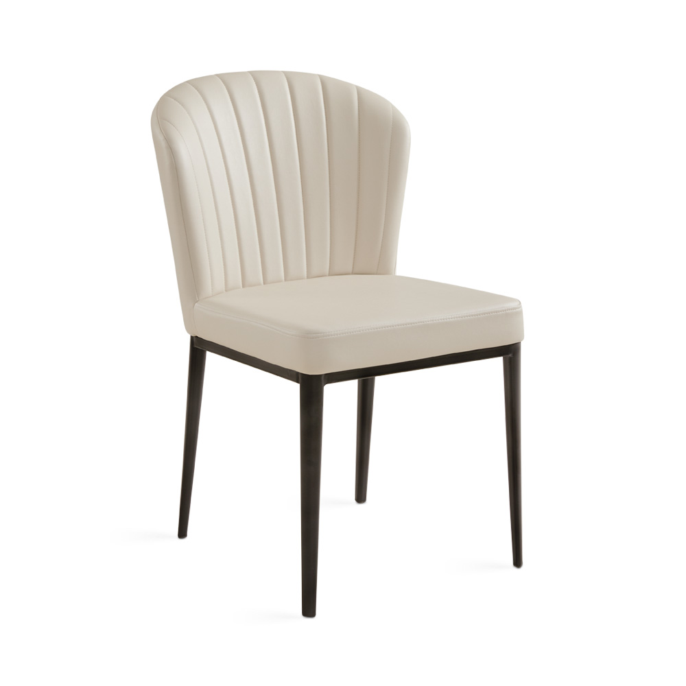 Shell Dining Chair: Taupe Leatherette